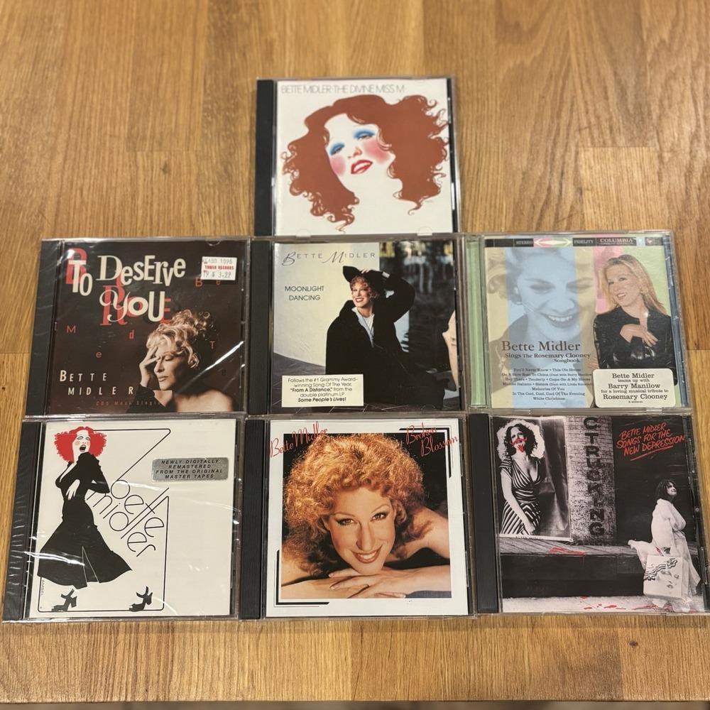 Bette Midler 7 CD LOT NEW & USED COLLECTION Devine Miss M, TO DESERVE YOU
